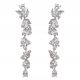  Teardrop earrings long silver zircons crystals