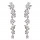  Teardrop earrings long silver zircons crystals