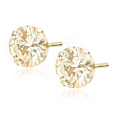  Silver Earrings Gold Plated 925 Zircons 8 mm