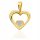  Gold Pendant HEART with ZIRCONS pr.585