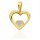  Gold Pendant HEART with ZIRCONS pr.585