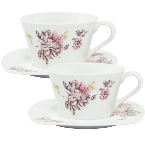 Cup and saucer for coffee and tea Festa Italia Gulia porcelain cup 220 ml 2 pcs.