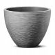  Flowerpot for the terrace, 40 cm x 40 x 31 cm, diameter 40 cm, plastic in the colors grey and silver