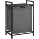 Laundry Baskets and Bins Songmics 65l Freestanding Laundry Basket, Grey and Silver Tones