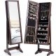  Jewelry cabinet (brown) with full body mirror