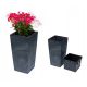 Pots and planters for outdoor and garden Valle Verde flowerpot 33 cm x 33 x 60 cm made of plastic in the colors grey and silver