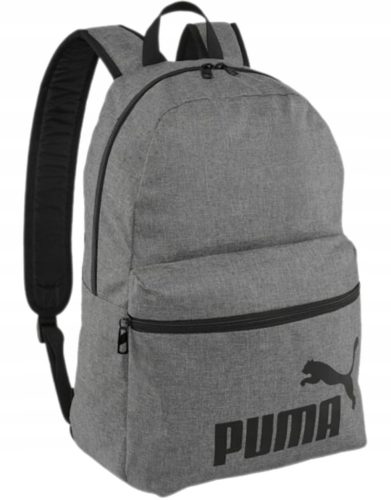 Grey Puma School Backpack with Reflective Stripe and Dual Zip Compartment