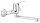 Liveno Ocean wall-mounted washbasin mixer, chrome