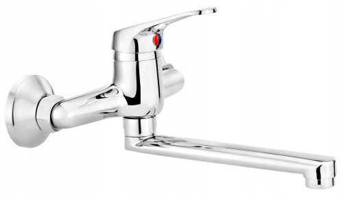 Liveno Ocean wall-mounted washbasin mixer, chrome
