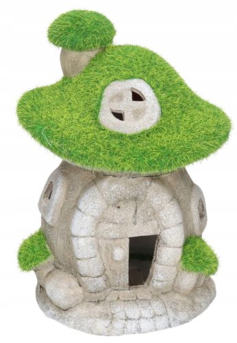  GARDEN FIGURE, CERAMIC MUSHROOM HOUSE, LED