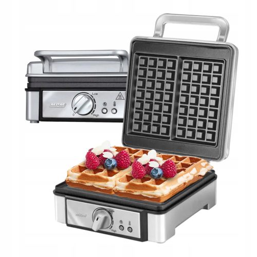 MPM MGO-13 Waffle Iron, Silver, 1400 W