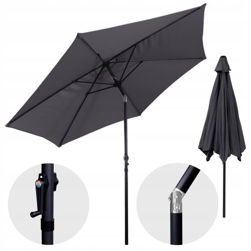 Parasol for terrace and garden - Classic umbrella DOMAREX grey 300 x 245 cm