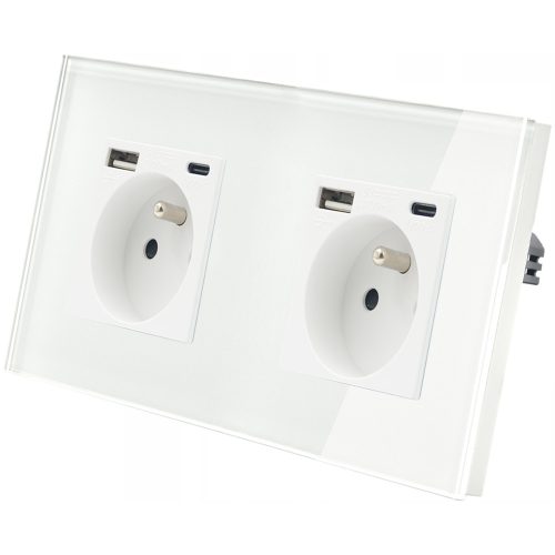 Prise USB murale Indual blanc