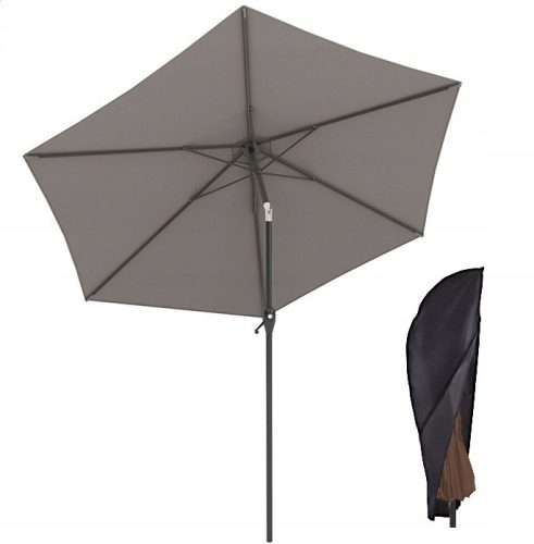 Parasol for terrace and garden - Classic umbrella from Lifegoods, beige and brown, 270 x 240 cm