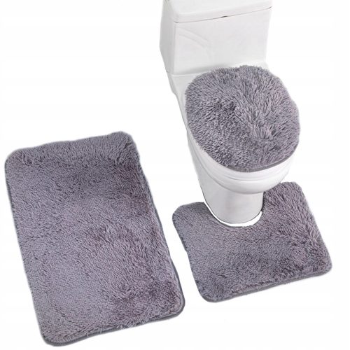 set of 3 plush bathroom rugs