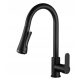 GOLDSTART pedestal washbasin faucet, black