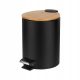 Waste bin for bathroom Teesa waste bin 1 3 l black