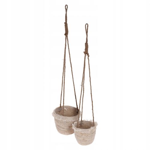  Flowerpot, home decoration, 22 cm x 22 x 18 cm, diameter 22 cm, natural brown and beige tones