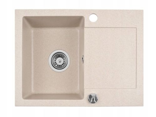 Brenor single bowl granite sink in beige tones