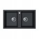 Miló Prado two-bowl sink, black granite