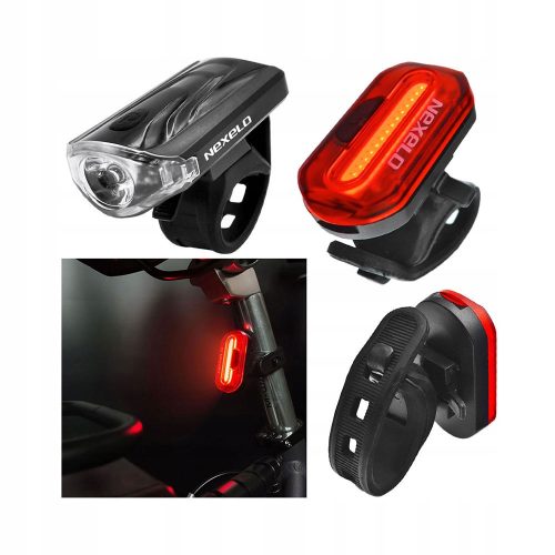 LED bicycle rear light NEXELO reflector + Nexelo bicycle lighting NEXELO battery