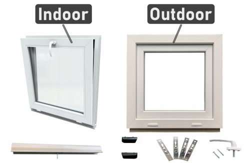 Tilt window Warm white PVC 50X50 500X500