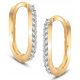  GOLD HANGING EARRINGS WITH WHITE ZIRCONS 585