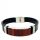  MEN'S BRACELET AMBER STEEL LEATHER ELEGANT