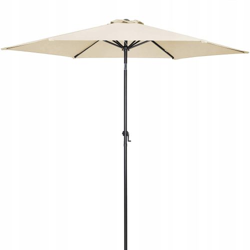 Parasol for terrace and garden - Deuba umbrella, beige and brown, 300 x 220 cm