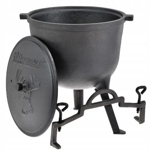  HUNGARIAN CAST IRON STANDING CAULDRON 8L Rossner
