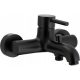 Single-lever wall-mounted bathtub and shower faucet Kfa Moza black