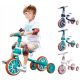  Three-wheeled bike 4-in-1 bike, two-wheeled, four-wheeled, ideal for learning, black, gray