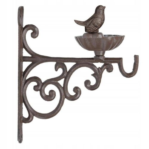  FEEDER HANGER, FLOWER HOOK, CAST IRON, BROWN