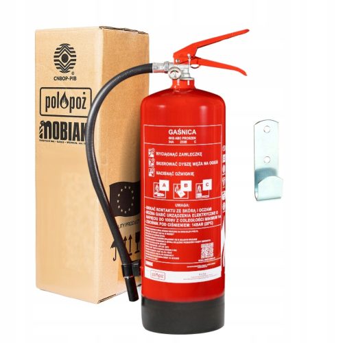 Fire extinguisher GP6x 6kg ABC, base and hanger, certificate