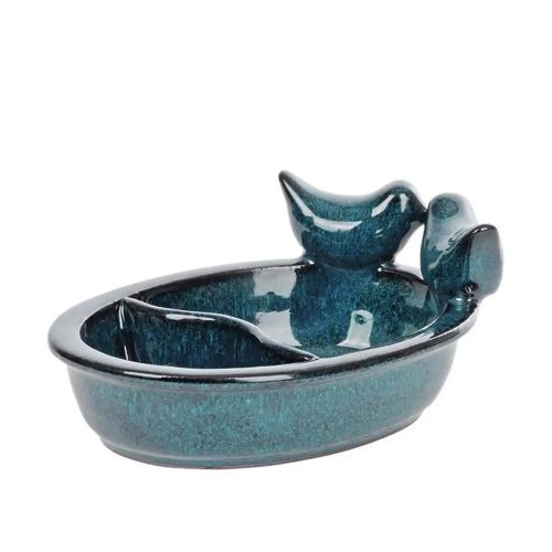  2-in-1 ceramic bird bath and feeder