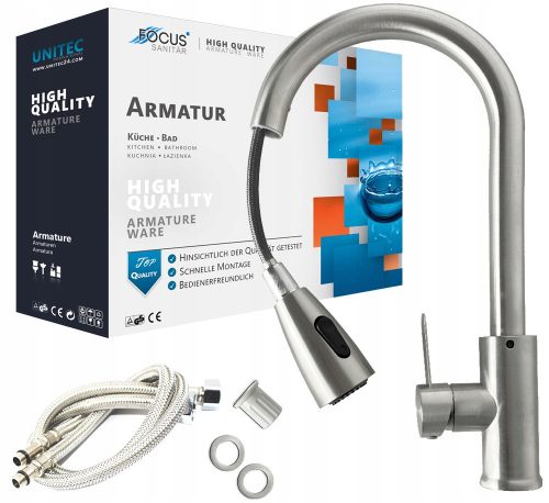 Focus Sanitar Focus floor-standing kitchen faucet, grey