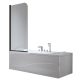 One-piece bathtub partition Hydrosan, 80 x 140 cm, transparent