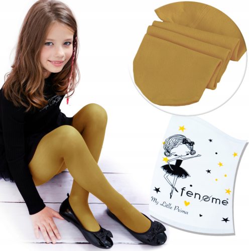  MUSTARD tights for girls, children, MICROFIBER, opaque