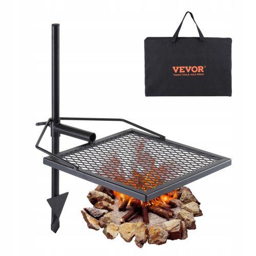  VEVOR CHARCOAL GRILL ROTATING GRILL 40.5X40.5CM PORTABLE SOLID
