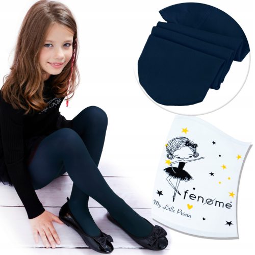  NAVY BLUE Girls' tights MICROFIBER opaque