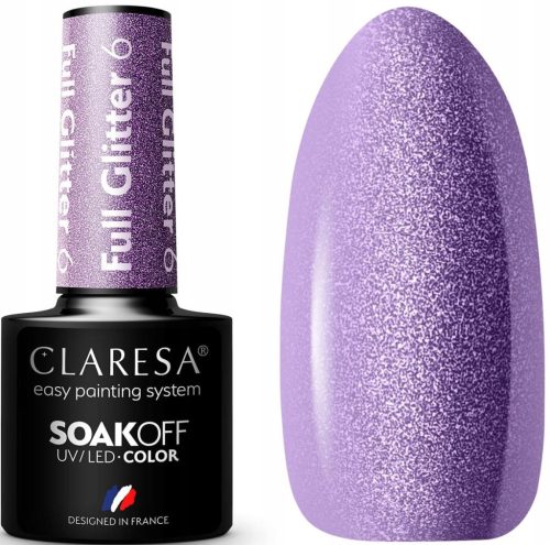  Hybrid nail polish Claresa Color nail polish Shades of purple Full Glitter 6