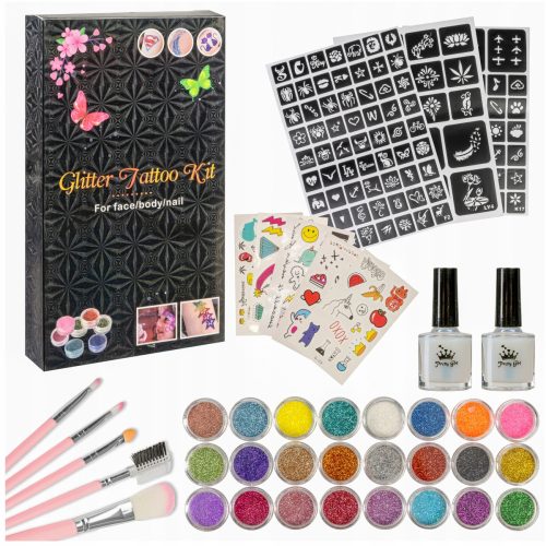  LARGE TATTOO SET GLITTER TATTOOS TEMPLATES