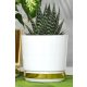  Kerd flowerpot 17.8 cm x 18.5 x 17.8 cm diameter 18.5 cm plastic white, yellow and gold tones, multi-colored