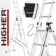 Higher ladder 6.48 m aluminum 3 x 8 up to 150 kg