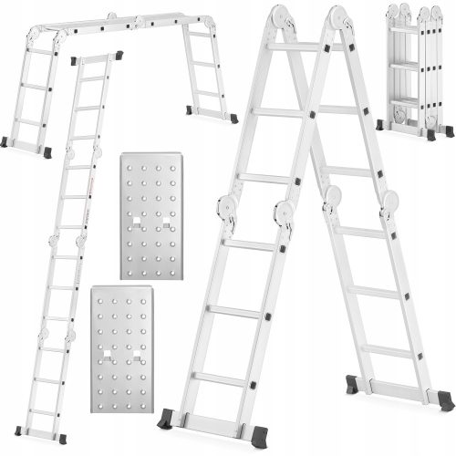 Higher ladder 4.3 m aluminum 1 x 12 up to 150 kg