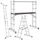 Higher ladder 3.75 m aluminum 2 x 6 up to 150 kg