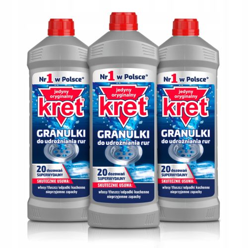  KRET Granules for Unclogging Pipes and Siphons 3x800g