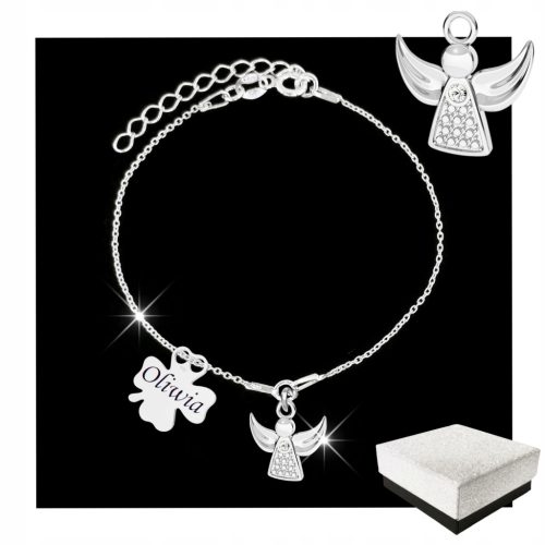  Silver Communion Bracelet Engraving Angel 925