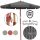 Parasol for terrace and garden - Deuba classic umbrella, grey 330 x 257 cm