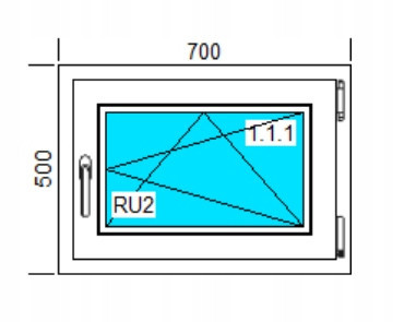 PVC WINDOW 700x500 RU WHITE, RIGHT